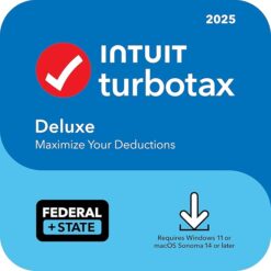 TurboTax Deluxe 2025 Download Tax Software, Federal & State Tax Return [PC/Mac Download]
